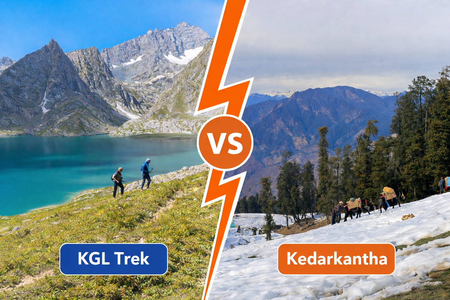 Kashmir Great Lakes Trek vs Kedarkantha Trek